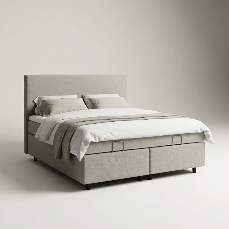 Boxspring Julia met opbergruimte - Beige - Afbeelding 4