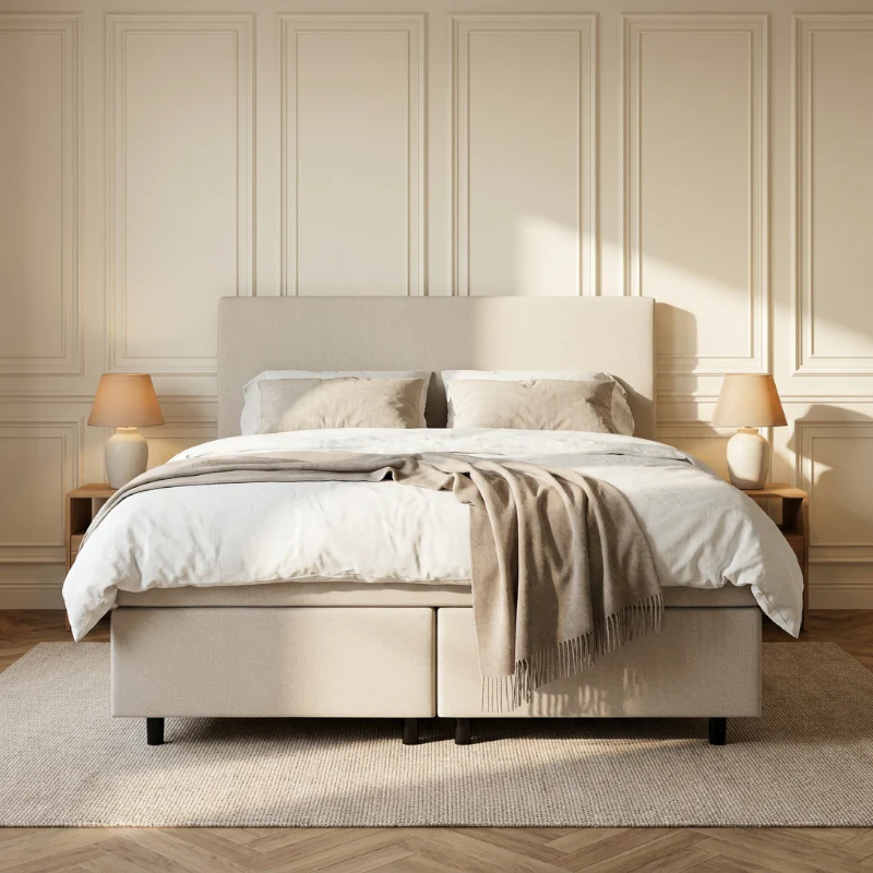 Boxspring Julia met opbergruimte - Beige