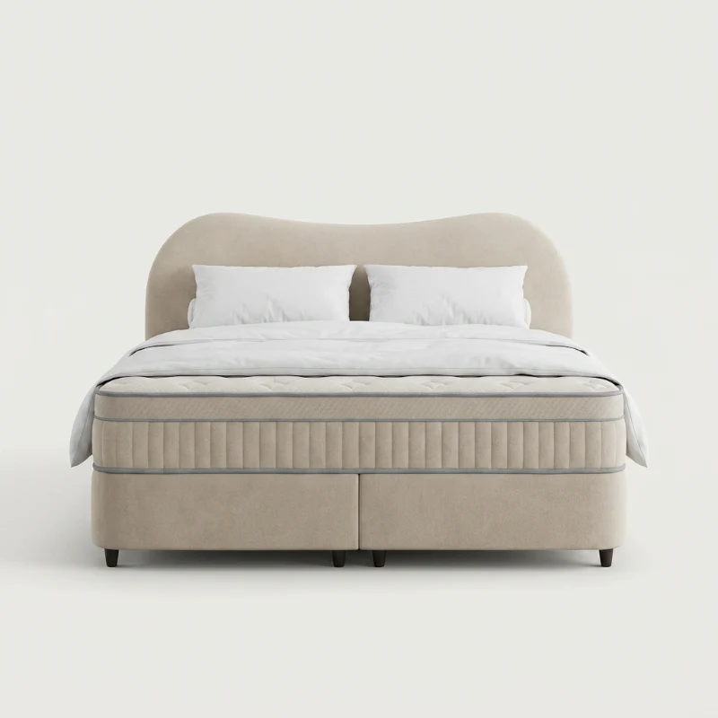 Boxspring met Opbergruimte - Arcus - Beige